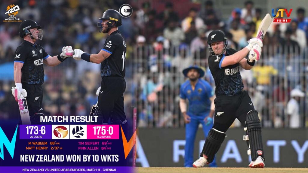 New Zealand beat UAE in 15 overs, setting a new record