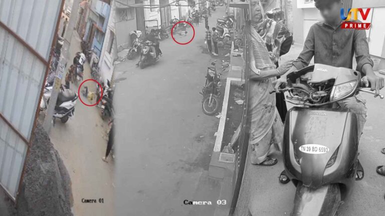 A bike ran over a child playing on the street shock cctv