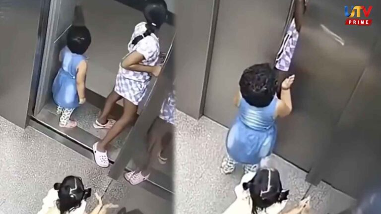 2 children trapped in a broken elevator.. Brave girl saves them