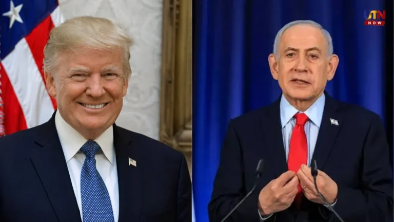 இஸ்ரேல் - லெபனான் 10 நாள் போர் நிறுத்த அறிவிப்பு: அமெரிக்க அதிபர் டொனால்ட் ட்ரம்ப் மற்றும் இஸ்ரேல் பிரதமர் பெஞ்சமின் நெதன்யாகு.Israel-Lebanon 10-day ceasefire announcement: US President Donald Trump and Israeli Prime Minister Benjamin Netanyahu.