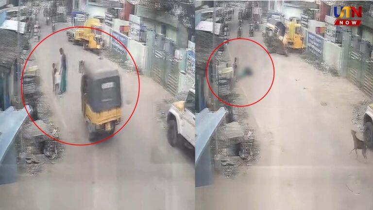 கண் இமைக்கும் நேரத்தில் கோர விபத்து.. குழந்தைகளுடன் நின்ற தந்தை மீது அசுர வேகத்தில் மோதிய ஆட்டோ..! speeding-auto-crashes-into-father-coimbatore-cctv