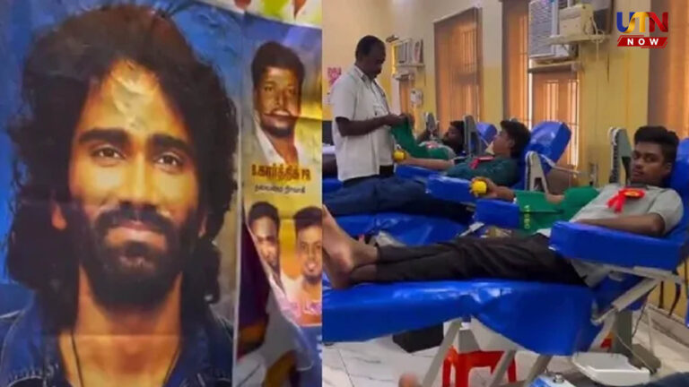 புதிய அரசியல் திருப்பம் ஏற்படுமா?.. சத்தமே இல்லாமல் களமிறங்கிய பிரதீப் ரங்கநாதன்..! actor-dhanush-and-pradeep-ranganathan-blood-donation-camps-social-media-debate