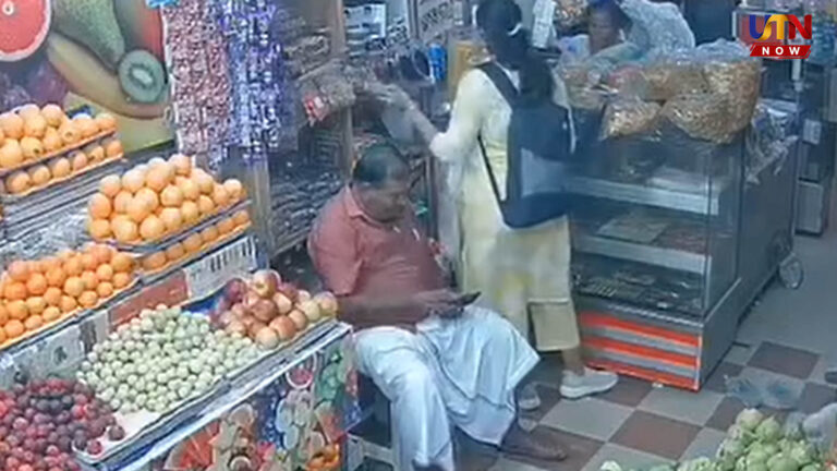 “ஜி-பே பண்றேன்”னு சொல்லிவிட்டு ஆப்பிள், நட்ஸை அமுக்கிய இளம்பெண்.. கவனச்சிதறலைப் பயன்படுத்தி கைவரிசை..! coimbatore-annur-woman-steals-apples-and-nuts-using-fake-gpay-scam-cctv
