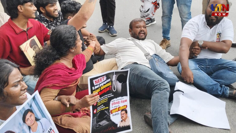 திடீர் சாலை மறியல் மற்றும் போராட்டம்.. குண்டுகட்டாகத் தூக்கிச் செல்லப்பட்ட மாணவர்கள்..! coimbatore-dyfi-sfi-protest-sonam-wangchuk-neet-issue
