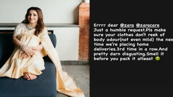 trisha-krishnan-criticizes-zara-online-delivery-issue