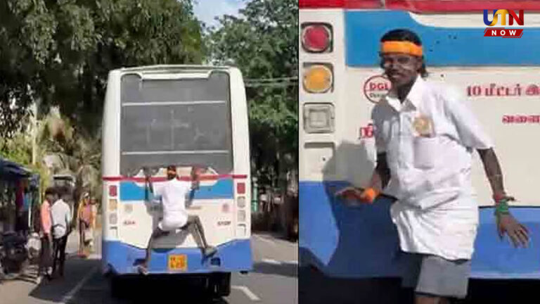 நிஜ ஸ்பைடர் மேன்?.. பேருந்தில் ஆபத்தான பயணம் – வைரலாகும் வீடியோ..! theni-government-bus-dangerous-travel-viral-video