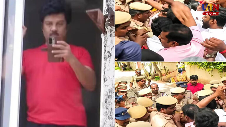 உதயநிதி ஸ்டாலின் கைது.. பால்கனியில் வீடியோ எடுத்த சஞ்சீவ்..! neelankarai-udhayanidhi-stalin-arrest-actor-sanjeev-video-dmk-protest