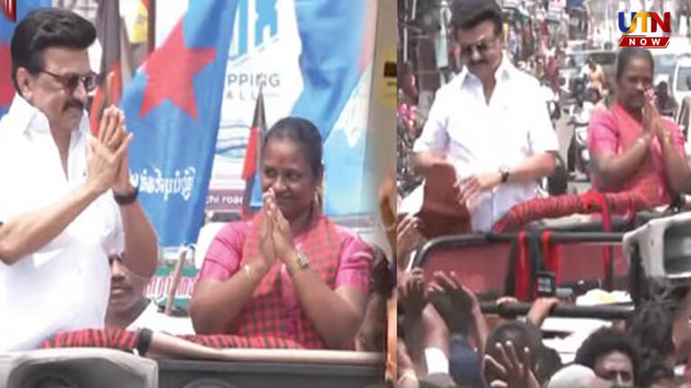 தாராபுரத்தில் திமுதிமுவென திரண்ட மக்கள்.. மு.க.ஸ்டாலின் பிரம்மாண்ட ரோடு ஷோ..! cm-mk-stalin-road-show-dharapuram-tiruppur-district-latest-news